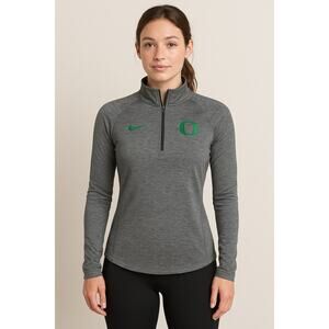 Nike Dri-Fit Oregon Ducks 1/4 Zip Long Sleeve Top Women’s Small Gray
